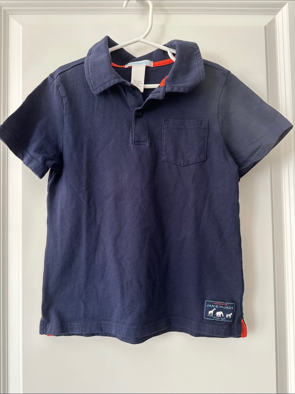 Janie & Jack Navy Polo, Size 7.